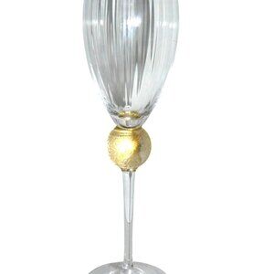 Union Street Manhattan Gold Wine/Bordeaux Glass Crystal Stemware Signed Vintage